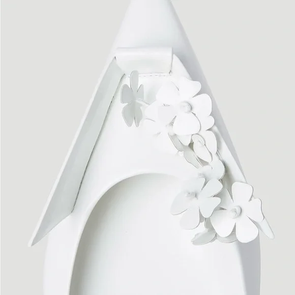 Prada White Floral Embellished Heels - Picture 5 of 7